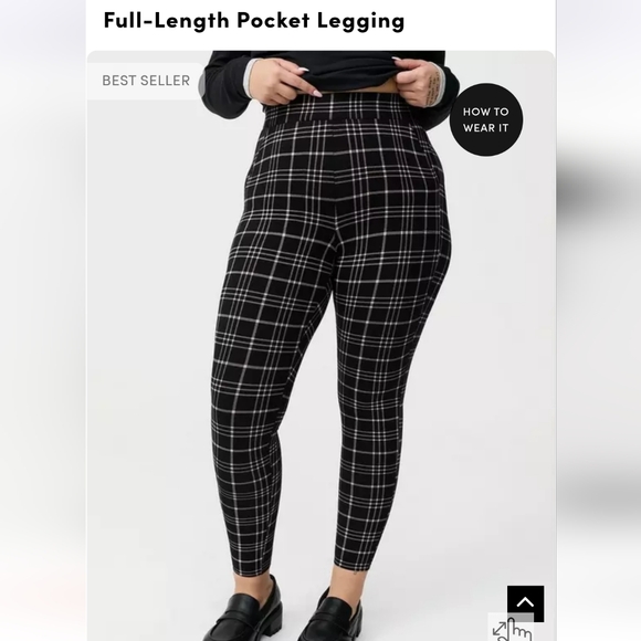 Torrid Black and White Checkered Leggings - Picture 3 of 4